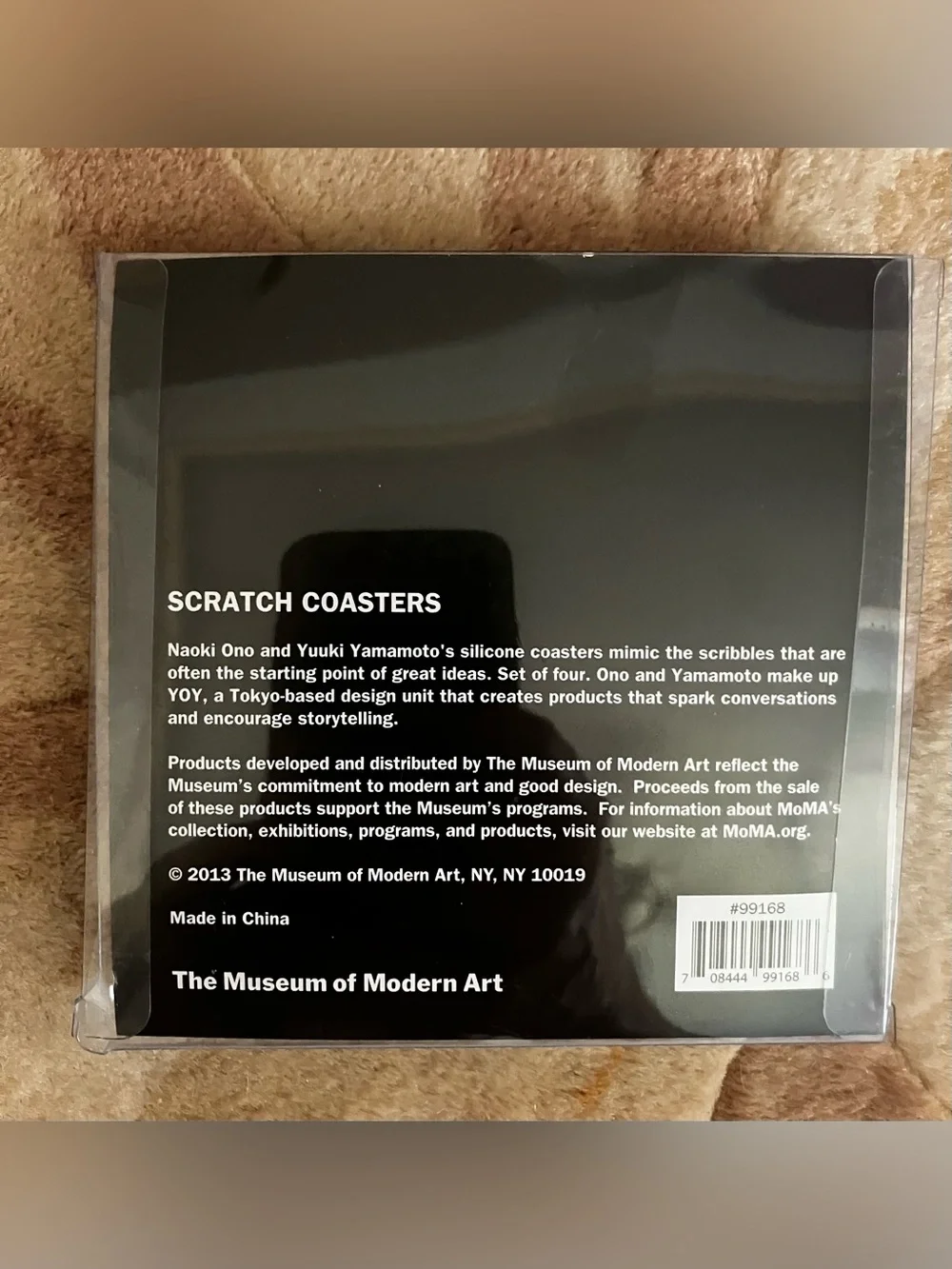 MoMA Silicone Coasters Set of 4 Black Never Opened